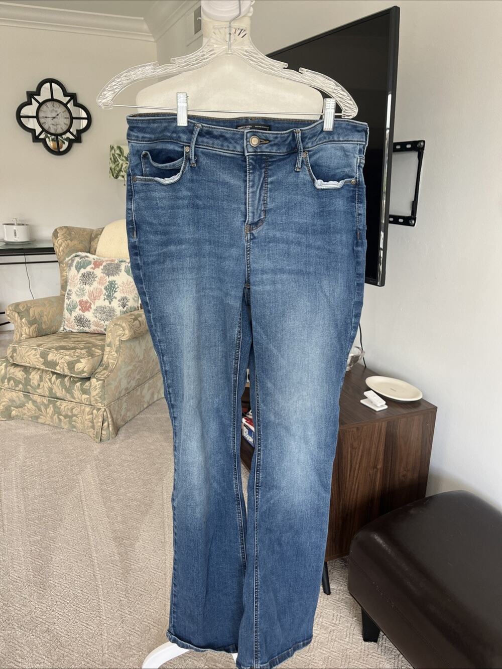 Simply Vera Vera Wang Jeans Womens 12 Blue High-Rise Bootcut Stretch Denim Pant